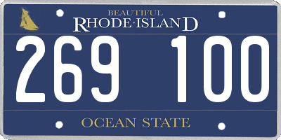 RI license plate 269100
