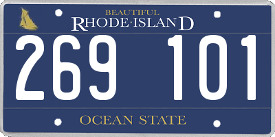 RI license plate 269101
