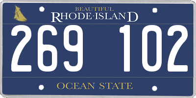 RI license plate 269102