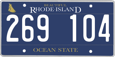 RI license plate 269104