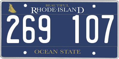 RI license plate 269107