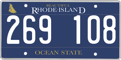 RI license plate 269108