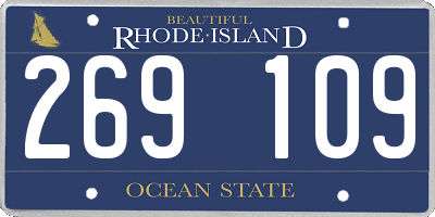 RI license plate 269109