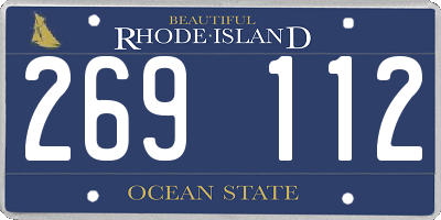 RI license plate 269112