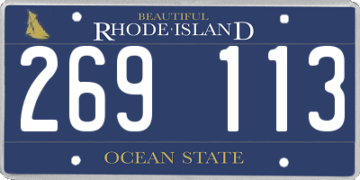 RI license plate 269113