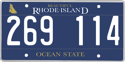 RI license plate 269114