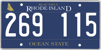 RI license plate 269115