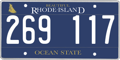 RI license plate 269117