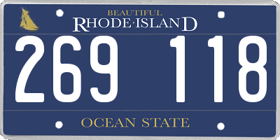 RI license plate 269118