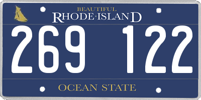 RI license plate 269122