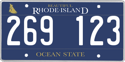 RI license plate 269123