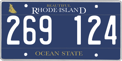 RI license plate 269124