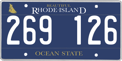 RI license plate 269126