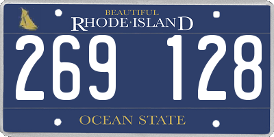 RI license plate 269128