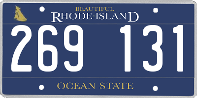 RI license plate 269131