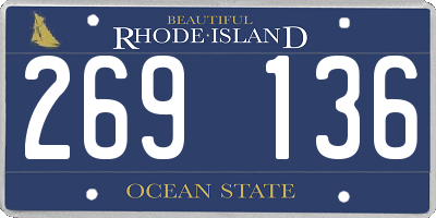 RI license plate 269136