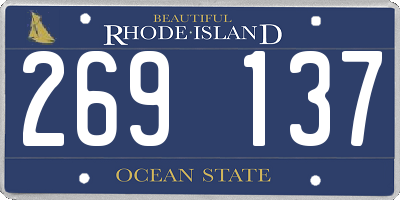 RI license plate 269137