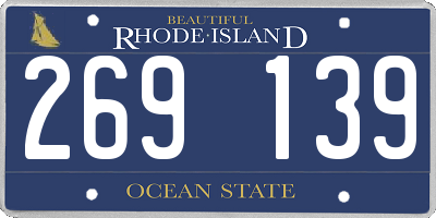 RI license plate 269139
