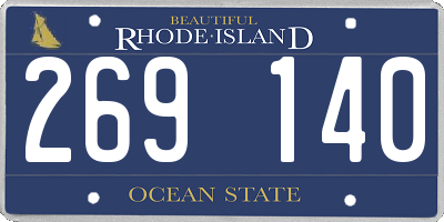 RI license plate 269140