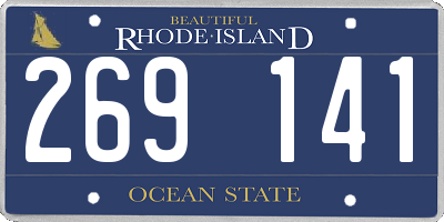RI license plate 269141