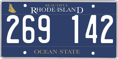 RI license plate 269142