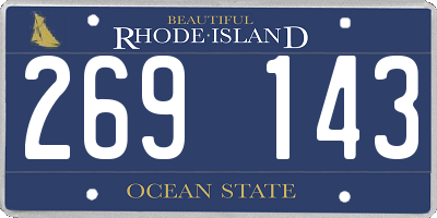 RI license plate 269143