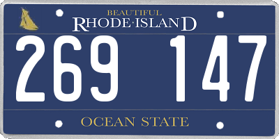 RI license plate 269147