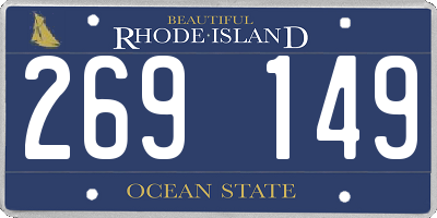 RI license plate 269149