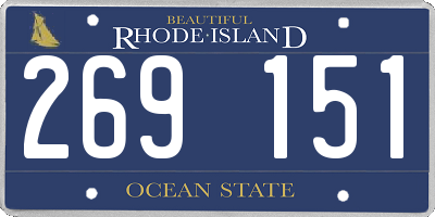 RI license plate 269151