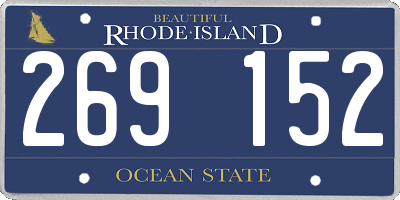 RI license plate 269152