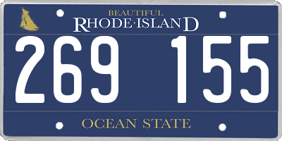 RI license plate 269155