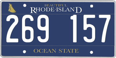 RI license plate 269157