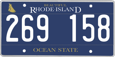 RI license plate 269158