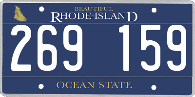 RI license plate 269159