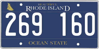 RI license plate 269160