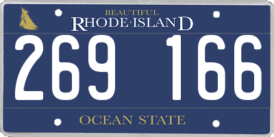 RI license plate 269166