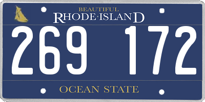 RI license plate 269172