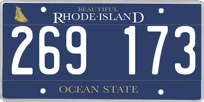 RI license plate 269173