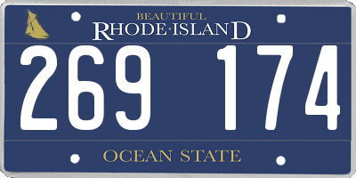 RI license plate 269174