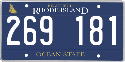 RI license plate 269181