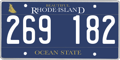 RI license plate 269182