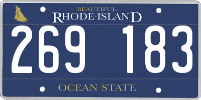 RI license plate 269183