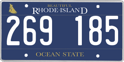 RI license plate 269185