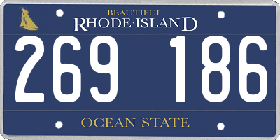 RI license plate 269186