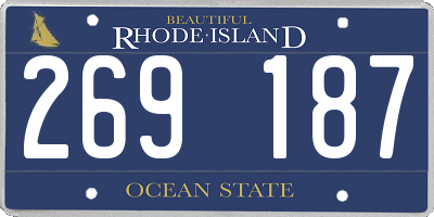 RI license plate 269187