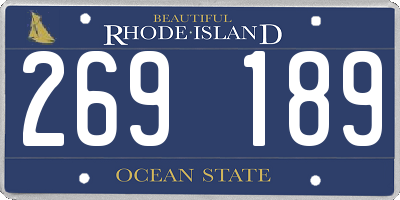 RI license plate 269189