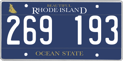 RI license plate 269193