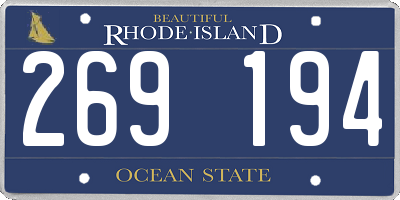 RI license plate 269194