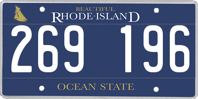 RI license plate 269196