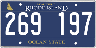 RI license plate 269197